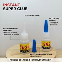 Colle liquide écologique 8g résistante à la chaleur 502 pour coller fortement divers matériaux et accessoires de menuiserie