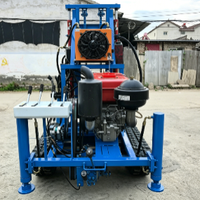 Foreuse hydraulique portable sur chenilles diesel 25 CV pour puits d'eau, profondeur 120 m