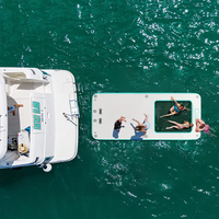 Plateforme flottante gonflable durable pour piscine extérieure, ponton de pêche, plateforme de remorquage pour yacht, plateforme gonflable pour activités nautiques