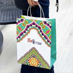 Bolsas de Transporte para Café para Llevar, Personalizadas, Desechables, Ecológicas, de Papel Kraft, para Comida Rápida Tailandesa - Product Image 6