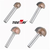 Alat Ukir Komputer CNC TideWay 6mm, Mata Bor Karbida Bulat untuk Mesin Pemotong Kayu