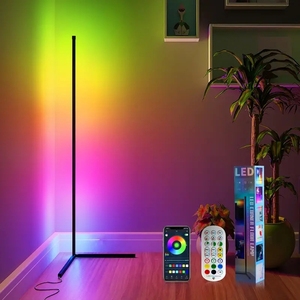 Lámpara de Esquina Inteligente RGB con Luz Ambiental para Sala de Estar, Lámpara de Pie con Trípode, Decoración Nórdica para el Hogar, Iluminación Interior - Product Image 4