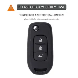 Étui de clé de voiture en silicone souple de qualité supérieure pour Renault Kwid 2023 Trafic Clio Kadjar Clio 5 Captur Arkana Sandero Stepway Logan <span class=keywords><strong>Twingo</strong></span> - Product Image 6