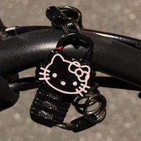 Cadenas à combinaison portable pour casque de vélo et trottinette, câble en acier de 0,5 m, code réinitialisable, léger (39g) avec motif chat mignon