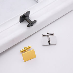 Boutons de manchette carrés en acier inoxydable poli, personnalisés et gravés, pour mari, homme, cadeau, 18 mm - Product Image 6