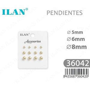 Orecchini a perla ILAN 5mm 6mm 8mm beige a lobo per donna, accessori gioiello - Product Image 3