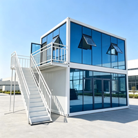 Maison modulaire détachable de haute qualité avec mur en verre, maison conteneur pour villa, école, supermarché, mini-maison, maison préfabriquée moderne