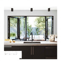 Ventana Plegable de Aluminio con Doble Vidrio para Balcón, Diseño Moderno, Pantalla Plegable Resistente al Viento, Ventana Exterior Bifold