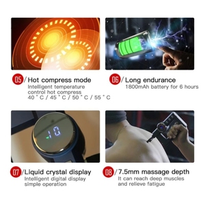 32 Speeds Fascia Gun Body Massager Pain Muscle Relief Deep Tissue Hot Compress Massage Gun - Product Image 3