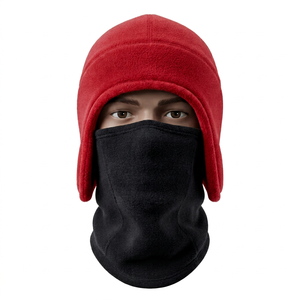 Cold Weather Winter <b>Hat</b> with Ear Flaps and Face Covering Soft <b>Warm</b> Fleece Comfortable Outdoor Headwear - Product Image 1