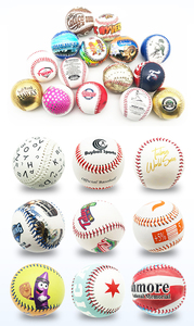 Custom Printed Logo Full Grain PU PVC Leather Flat Seam Raised Wool Cork Softball Training Weight Professional <strong>Baseball</strong> <strong>Balls</strong> - Product Image 5