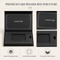 Boîte magnétique personnalisée de luxe pour cartes VIP noires recyclables, emballage cadeau pour cartes de crédit avec gaufrage à chaud doré, vente en gros et au détail