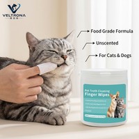 VELTRONA Lingettes humides pour animaux de compagnie, nettoyantes, désodorisantes et de toilettage, pour le nettoyage en profondeur des dents, des oreilles et des doigts, en spunlace doux, pour bain d'eau