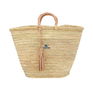Sac de plage en paille Boho vente en gros-Sac fourre-tout en paille raphia d'été-Sac à main en jonc de mer - Product Image 4