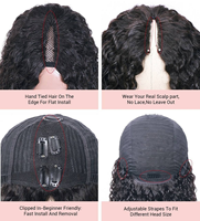 Perruques brésiliennes en cheveux humains 100% naturels, qualité V Part, densité 310%, bouclées afro, pour femmes noires.