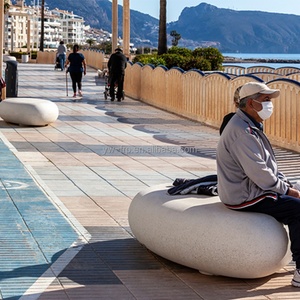 Silla de salón de guijarros de fibra de vidrio de estilo moderno para áreas públicas para aeropuerto, centro comercial, parque al aire libre, uso en hoteles - Product Image 2