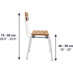 Silla de Ducha (136 kg), Sillas de Baño para Personas Mayores, Asiento con Efecto Madera KMINA K30025 - Product Image 6