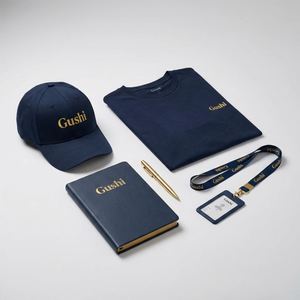 Set de Regalo Corporativo Azul Medianoche Personalizado con Logotipo Dorado, Libreta de Negocios, Camiseta, Bolígrafo Metálico, Cordón y Gorra para Kit de Bienvenida de Empleados - Product Image 1