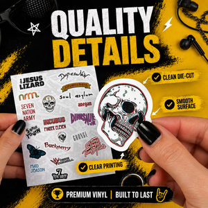 Autocollants personnalisés, étiquettes d'emballage, découpés à la forme, vinyle imperméable, <span class=keywords><strong>rock</strong></span>, grunge, alternative, <span class=keywords><strong>groupe</strong></span>, ordinateur portable, bouteille d'eau, guitare, skateboard - Product Image 5