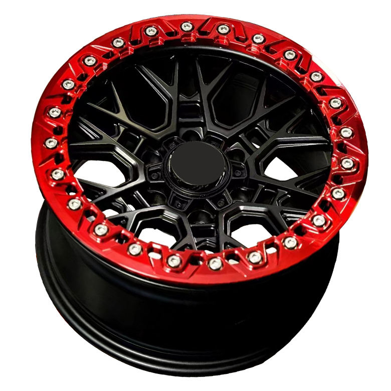 สีดำด้าน+บีดล็อคสีแดง