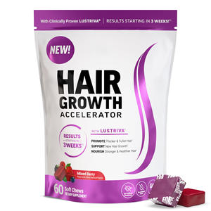 Gummies vitaminées pour la croissance des <span class=keywords><strong>cheveux</strong></span> pour femmes, fibres alimentaires, 60g, durée de conservation 24 mois, produits de beauté pour la croissance des <span class=keywords><strong>cheveux</strong></span> - Product Image 1