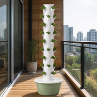 Système de tour de jardinage hydroponique à 9 étages avec arrosage automatique, jardinière verticale pour une culture verte toute l'année