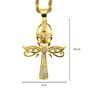 Fornitura Diretta di Scarabe Egiziani Antichi in Stile Classico Europeo e Americano, Croce in Acciaio Inox con Diamante - Product Image 3