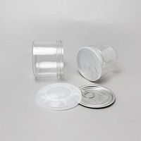 Contenants en plastique PET écologiques de 100 ml et 300 ml, couvercles faciles à ouvrir, emballages personnalisés biodégradables pour glaces, gâteaux, aliments et boissons