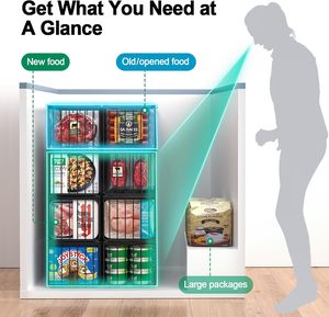 Bac de <span class=keywords><strong>rangement</strong></span> <span class=keywords><strong>pour</strong></span> congélateur, bacs de <span class=keywords><strong>rangement</strong></span> empilables <span class=keywords><strong>pour</strong></span> congélateur <span class=keywords><strong>coffre</strong></span> profond, paniers pliables avec poignées, paniers de <span class=keywords><strong>rangement</strong></span> - Product Image 5