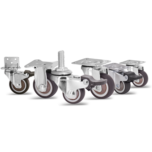 Ruote Girevoli in Gomma Morbida Marrone, Piccole Ruote Silenziose da 1 Pollice in TPR per Mobili, Rotelle per Sedie da Ufficio - Product Image 6