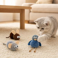 Jouet en feutre pour chaton, personnalisé par le fabricant Famipet, nouveau design sur le thème des animaux d'hiver, jouet en peluche doux et froissé pour chat avec herbe à chat