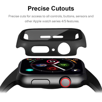 Coque de protection colorée couverture de montre étanche mate avec protecteur d'écran en verre pour Apple Watch Smart Watch