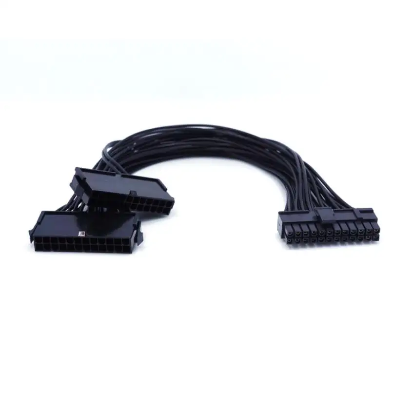 Wholesale Dual PSU 24Pin Splitter Cable Dual PSU ATX 24pin Male To Female Power Supply cable ,psu 24 pin pcie splitter