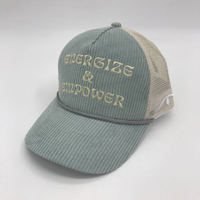 Casquette de baseball en maille brodée 5 panneaux personnalisée YKH Factory pour homme, casquette trucker en velours côtelé pour le cyclisme en hiver