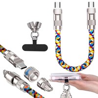 Kabel Data USB-C ke Tipe-C Pengisian Cepat 240W Harga Pabrik, Cocok 2-in-1 Tipe-C ke Tipe-C, Tali Leher/Pergelangan Tangan, Kabel USB untuk Ponsel