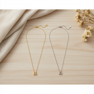 Collar con Colgante de Libra en Acero Inoxidable 46053 Dorado Plateado - Product Image 3