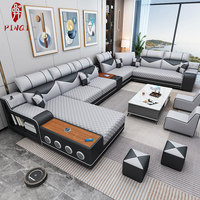 Sofá Modular Multifuncional con USB - Consola de Almacenamiento con Altavoz y Cargador para Sala de Estar, Sala de Entretenimiento