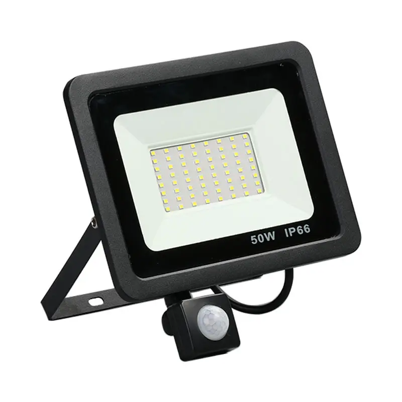 Hot Sell Ultra Slim PIR Motion Sensor 50W LED Flood Light 100W Adjustable IP66 Waterproof PIR Sensor Security floodlight