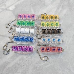 Conception personnalisée, diverses couleurs, anti-stress, <span class=keywords><strong>4</strong></span> touches, forme de chat, testeur de commutateur de clavier transparent, porte-<span class=keywords><strong>clés</strong></span>, commutateur MX - Product Image 1