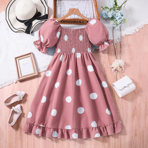Vestido <span class=keywords><strong>de</strong></span> Princesa <span class=keywords><strong>de</strong></span> Verano <span class=keywords><strong>para</strong></span> Niñas <span class=keywords><strong>Adolescentes</strong></span> y Niñas Grandes <span class=keywords><strong>de</strong></span> 3, 6 y 7 Años con Mangas Cortas, Estampados <span class=keywords><strong>de</strong></span> Lunares y Diseño hasta la Rodilla - Product Image 2