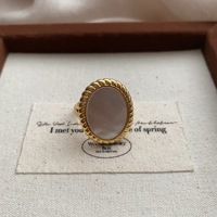 Bague ovale en laiton plaqué or, torsadée, creuse, avec coquillage, style corde, bijoux en gros