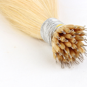 Extensions de cheveux Remy OCEANE HAIR, pointes nano, 16 pouces, blondes # Anneaux Nano Blanchis 613 Doux et Lisses - Product Image 2