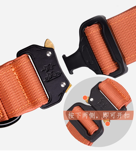 Premium Nylon Dog Leash Collar Set Adjustable Heavy Duty Metal Buckle Padded Tactical Dog Training Collar with Control Handle - Product Image 4