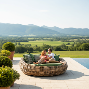 Wholesale Latest Best-selling Modern <strong>Outdoor</strong> Waterproof Woven Rattan <strong>Sofa</strong> <strong>Bed</strong> for Park &amp; Hotel Use - Product Image 1