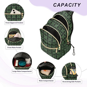 Hawaiian Green Ulu <b>Leaf</b> Print Custom Logo Messenger Bag Small Polyester Waterproof Women Custom Men Crossbody Shoulder Bag - Product Image 4