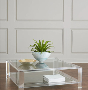 Bàn Acrylic hiện đại với phong cách kính rõ ràng hàng đầu cho phòng khách văn phòng và đồ nội thất phòng ăn - Product Image 2