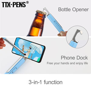 Ttx logotipo personalizado multifunción <span class=keywords><strong>6</strong></span> en <span class=keywords><strong>1</strong></span> para Stylus Tool bolígrafo con ancho de escritura de <span class=keywords><strong>1</strong></span>,0mm Material metálico abrebotellas regalos - Product Image 4