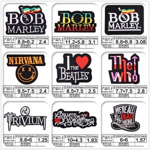 Nuevas letras <span class=keywords><strong>BOB</strong></span> <span class=keywords><strong>MARLEY</strong></span> THE WHO diseño bordado ropa parches Rock música letra diseño bordado hierro en parche para camisa - Product Image 5