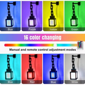 Hot Sale Pixelated Lantern Night <b>Light</b> 16 Color <b>LED</b> Wall Lamp With Remote Control Rechargeable <b>USB</b> Powered Retro Pixel Style - Product Image 2