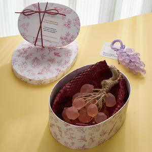 Boîte cadeau elliptique artisanale de qualité supérieure en papier kraft recyclé pour les marques durables - Product Image 1